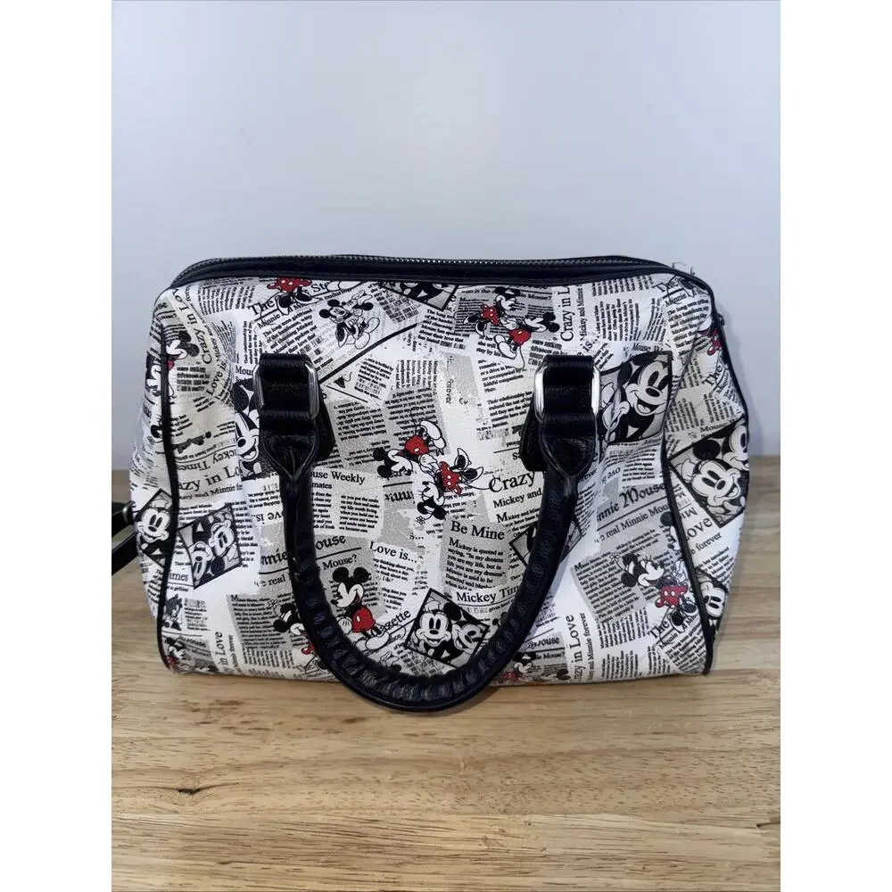 Disney Parks Mickey Minnie Mouse Crazy in Love Newspaper Print Purse & Wallet